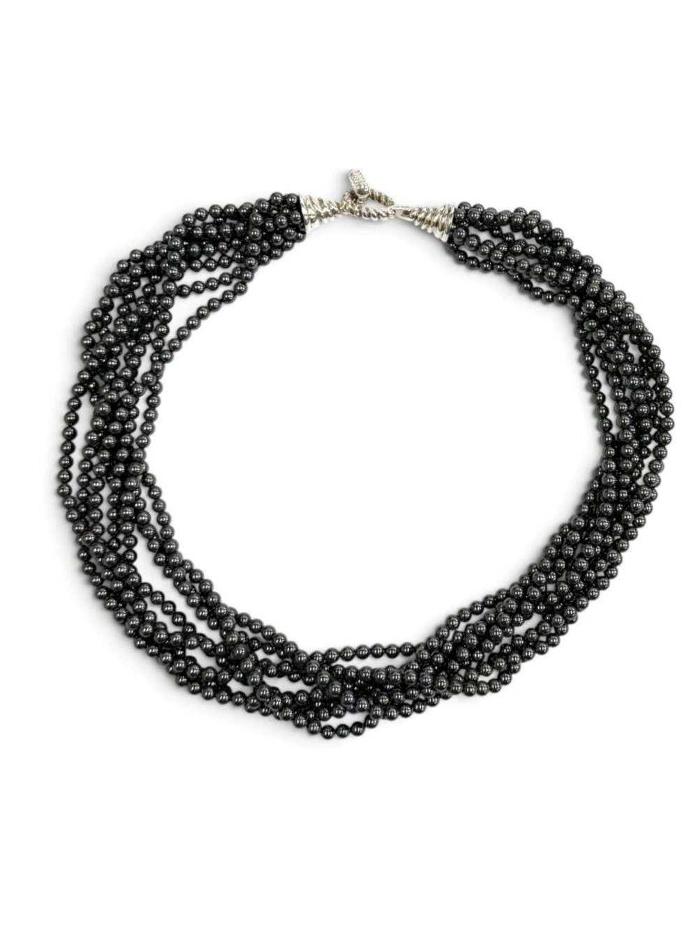Tiffany & Co 925 Hema Fitted Necklace Gunmetallic Silver
